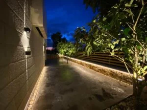 Lighting the yard of the house with led strips light in mazraat yachouh