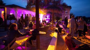 An outdoor restaurant illuminated with EMC products at Lebanon