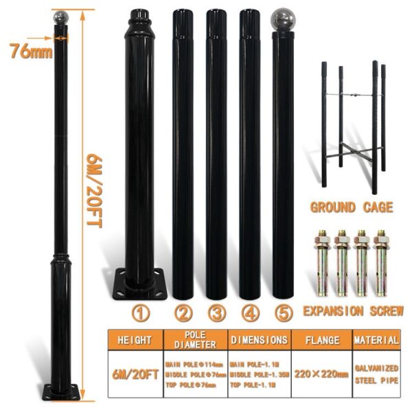 Galvanized Steel Split Street Light Pole