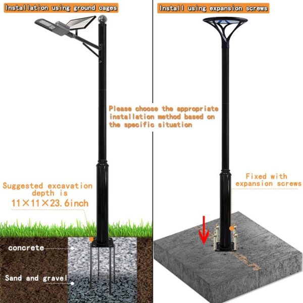 Galvanized Steel Split Street Light Pole
