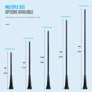 street-light-pole-sizes Galvanized Steel Split Street Light Pole