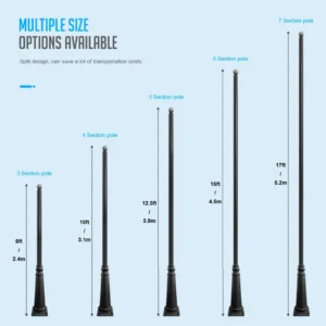 Galvanized Steel Split Street Light Pole