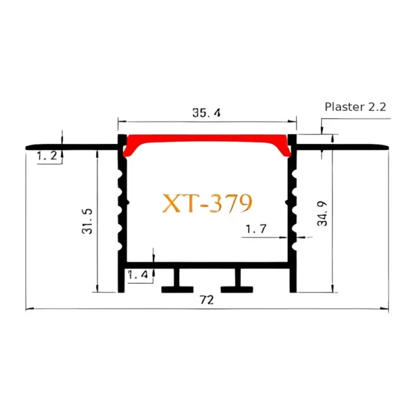 35mm*35mm Gypsum Profile CAD drawing with dimensions 35mm*35mm Gypsum Profile CAD drawing with dimensions