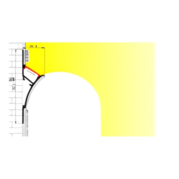 Indirect Lighting Plaster-in Profile CAD drawing with dimensions