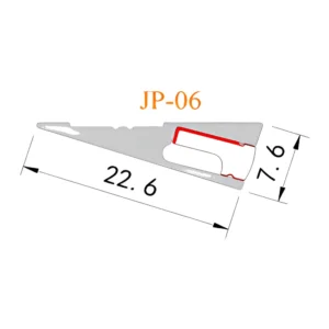 JP-06 Angled Aluminum LED Profile Black CAD drawing with dimensions