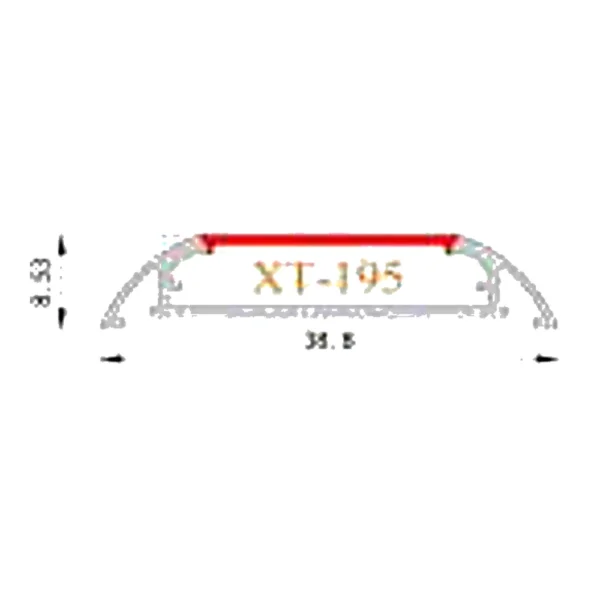 XT-195 Kitchen Cabinet LED Profile CAD drawing with dimensions XT-195 Kitchen Cabinet LED Profile CAD drawing with dimensions