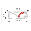 XT-329 Angled Aluminum LED Profile CAD drawing with dimensions XT-329 Angled Aluminum LED Profile CAD drawing with dimensions