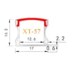 XT-57 Aluminum LED Profile 17x14mm CAD drawing with dimensions