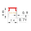 XT-716 Aluminum LED Profile 7.4x8.85mm CAD drawing with dimensions XT-716 Aluminum LED Profile 7.4x8.85mm CAD drawing with dimensions
